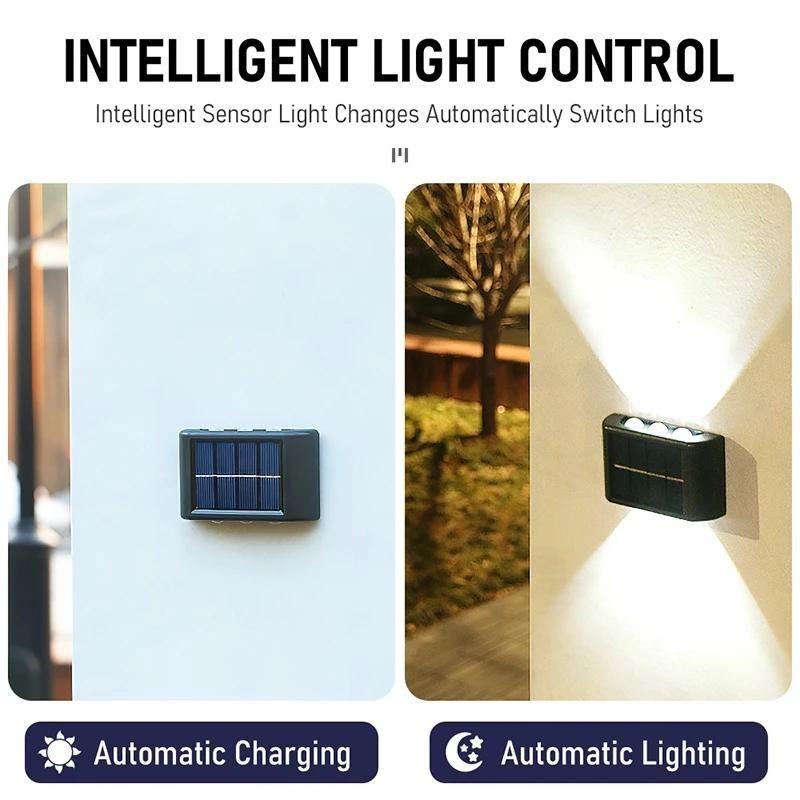 2 Lampada a LED energia solare Luce da parete muro Faro applique La...
