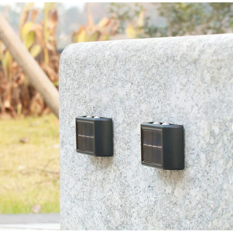 2 Lampada a LED energia solare Luce da parete muro Faro applique La...