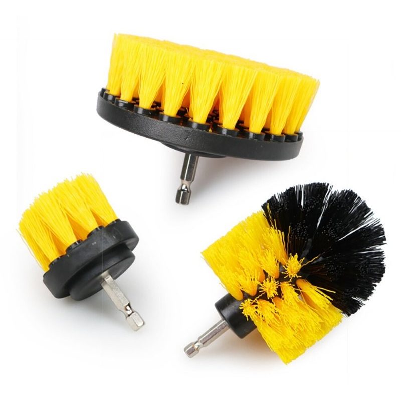 Hongu Set da 3 spazzole per trapano e avvitatore attacco 1/4 setole...