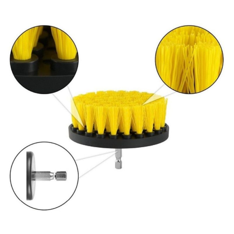 Hongu Set da 3 spazzole per trapano e avvitatore attacco 1/4 setole...