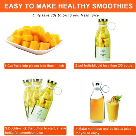 Mini frullatore portatile ricarica USB viaggio succo frutta frullati mixer 300ml