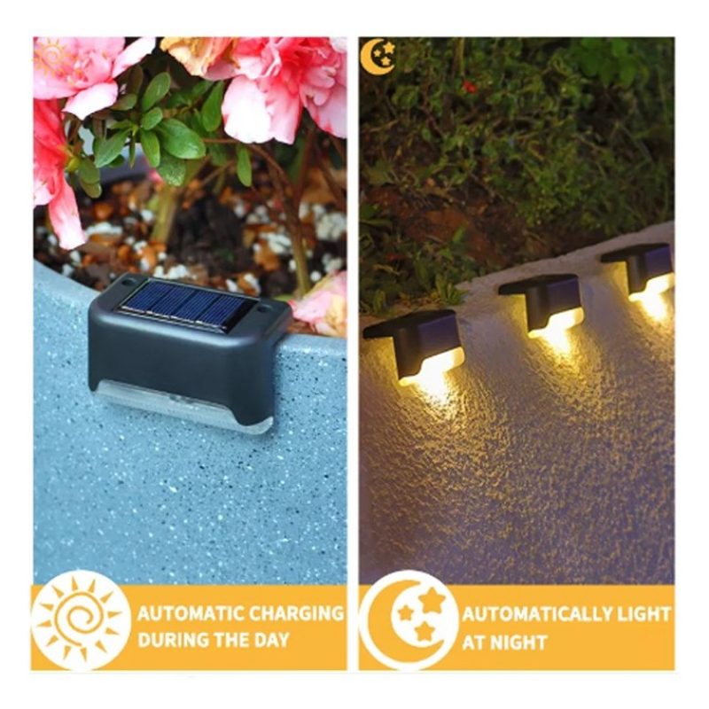 4Pz Faretto Led Solare Lampada Giardino Segnapasso Recinzione Luce ...