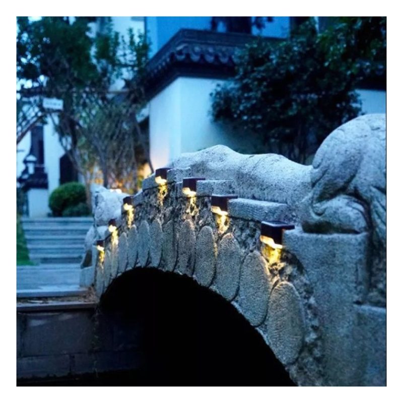 4Pz Faretto Led Solare Lampada Giardino Segnapasso Recinzione Luce ...