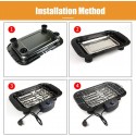 Griglia elettrica 2000W barbecue bistecchiera grill BBQ piastra giardino tavolo
