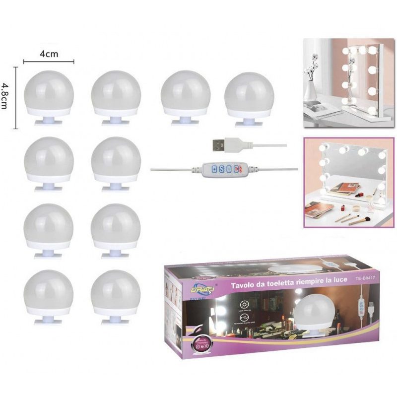 Luci LED da specchio per trucco dimmerabili da 10pz lampadine stile...