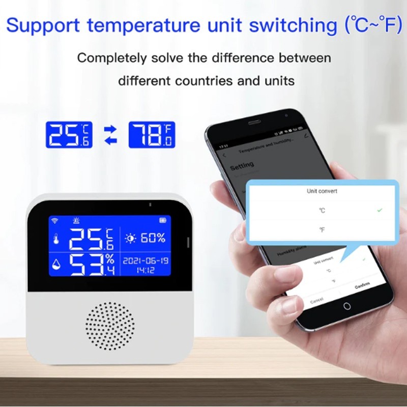Termometro WIFI SMART sensore di temperatura umidità misuratore igr...