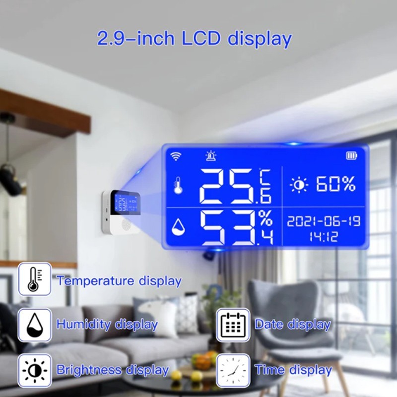 Termometro WIFI SMART sensore di temperatura umidità misuratore igr...