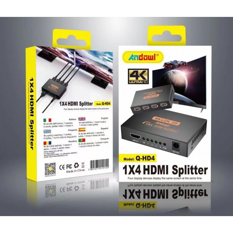 Andowl PDR*Splitter Sdoppiatore HDMI FulL HD 1080P 1080p 4K 2K 3D 4...