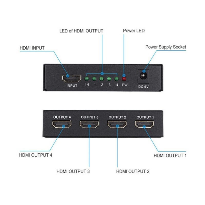 Andowl PDR*Splitter Sdoppiatore HDMI FulL HD 1080P 1080p 4K 2K 3D 4...