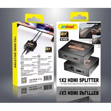 PDR*Splitter Sdoppiatore HDMI FulL HD 1080P 1080p 4K 2K 3D 2 Uscite amplificate