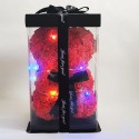Orsetto di rose artificiale rosa 25cm idea regalo per anniversario san valentino