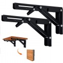 Coppia di Supporti angolari staffe reggi mensola nero richiudibili 200x100mm