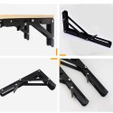 Coppia di Supporti angolari staffe reggi mensola nero richiudibili 300x150mm