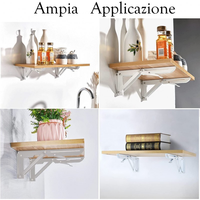 Iron Coppia di Staffe angolari supporti reggi mensola richiudibili ...