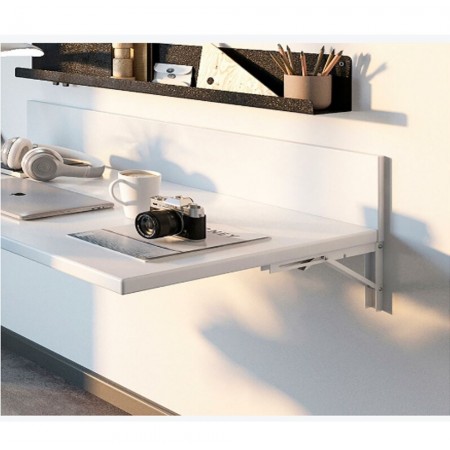 Coppia di Staffe angolari supporti reggi mensola richiudibili 400x200mm bianche