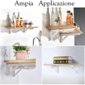 Coppia di Staffe angolari Supporti reggi mensola richiudibili 300x150mm bianche