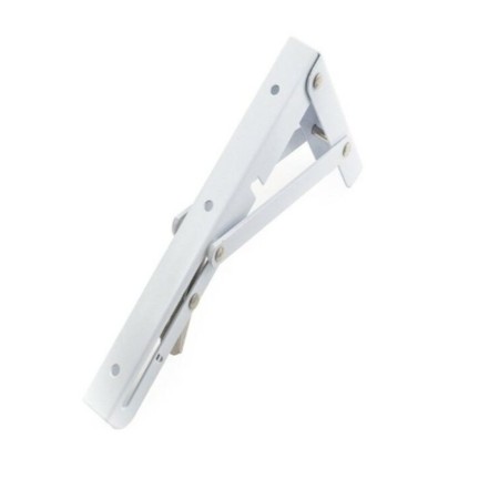 Coppia di Staffe angolari Supporti reggi mensola richiudibili 300x150mm bianche