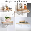 Coppia di Staffe angolari supporti reggi mensola richiudibili 200x100mm bianche
