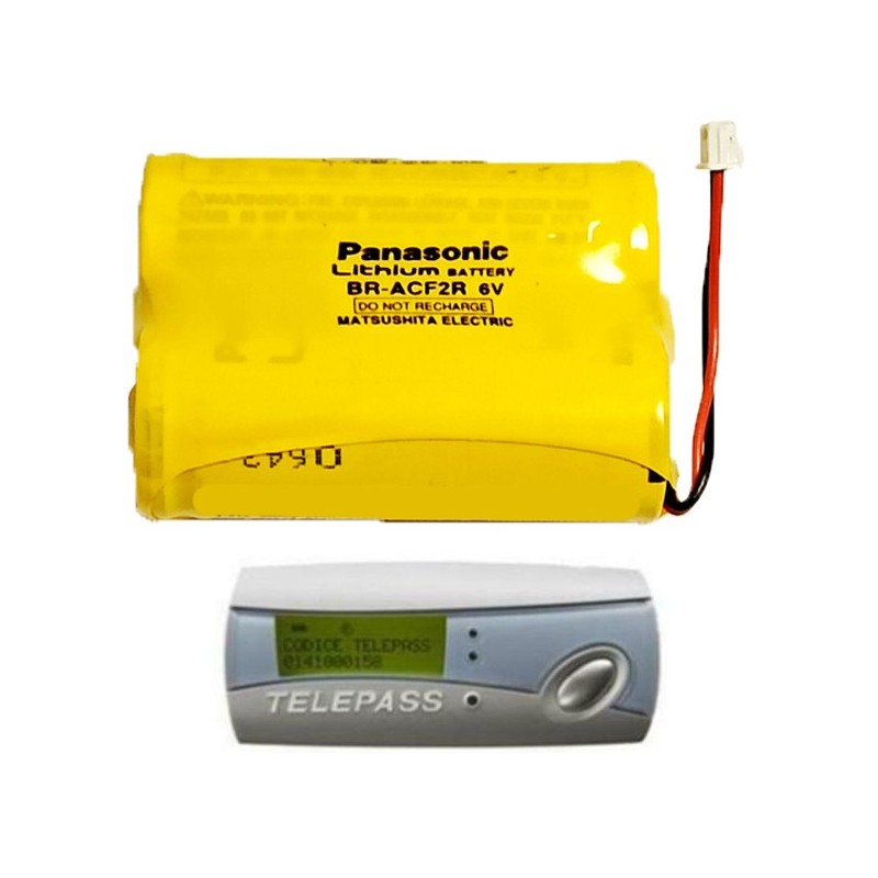 Batteria Pila di ricambio per TELEPASS TR Panasonic BR-ACF2R 6V 2200mAh