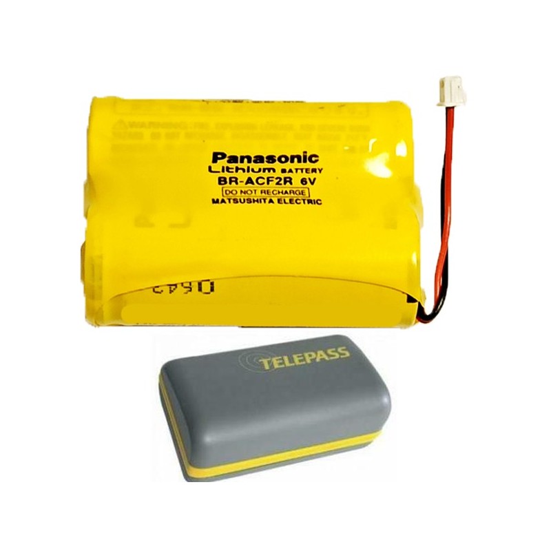 Batteria Pila di ricambio per NUOVO TELEPASS Panasonic BR-ACF2R 6V 2200mAh