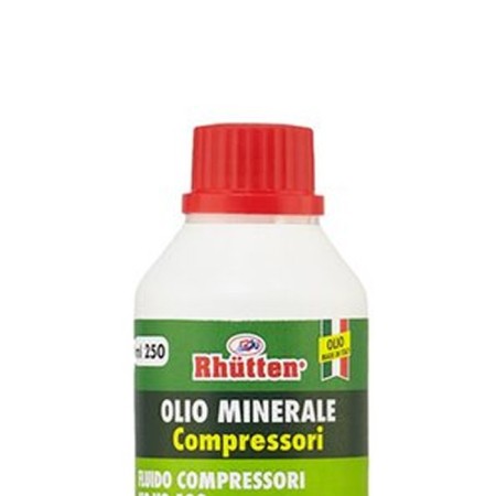 Olio minerale per compressori formato 250ml lubrificante aria compressa Rhutten