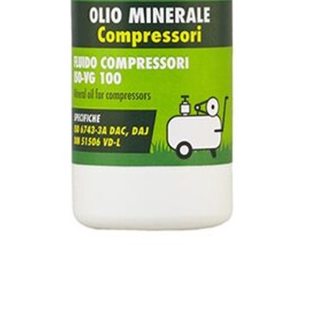 Olio minerale per compressori formato 250ml lubrificante aria compressa Rhutten