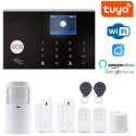 Kit Allarme antifurto Wifi GSM Casa Wireless Combinatore Tuya Alexa con sirena