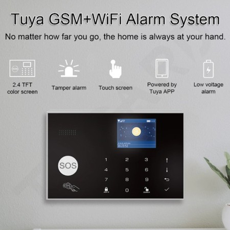 Kit Allarme antifurto Wifi GSM Casa Wireless Combinatore Tuya Alexa con sirena