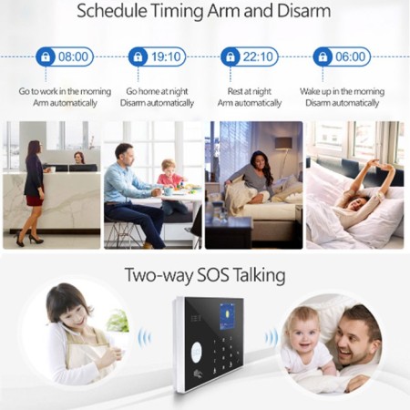 Kit Allarme antifurto Wifi GSM Casa Wireless Combinatore Tuya Alexa con sirena