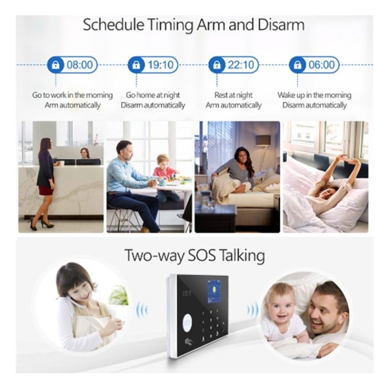 Kit Allarme antifurto Wifi GSM Casa Wireless Combinatore Tuya Alexa...