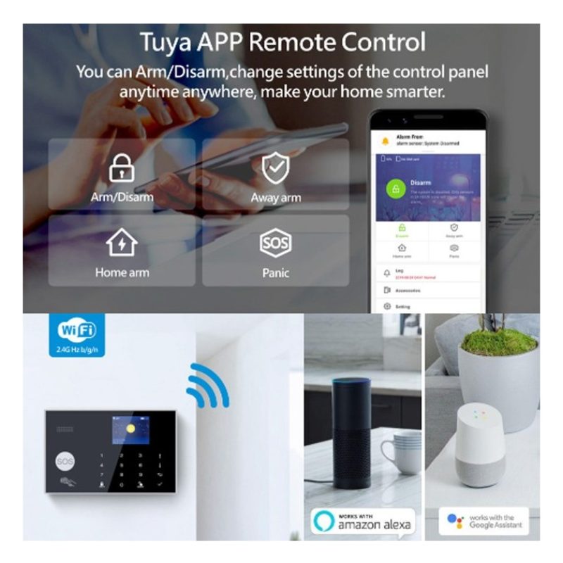 Kit Allarme antifurto Wifi GSM Casa Wireless Combinatore Tuya Alexa...