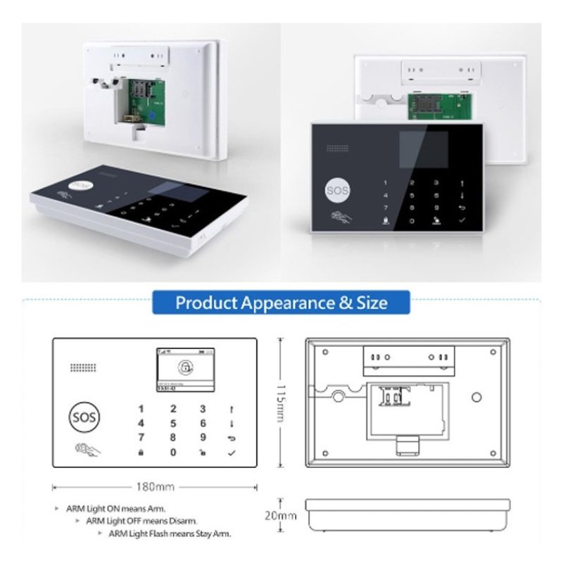 Kit Allarme antifurto Wifi GSM Casa Wireless Combinatore Tuya Alexa...