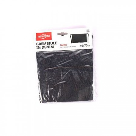 2x Grembiule corto per cucina ristorante bar pub enoteca in jeans denim 40x70cm