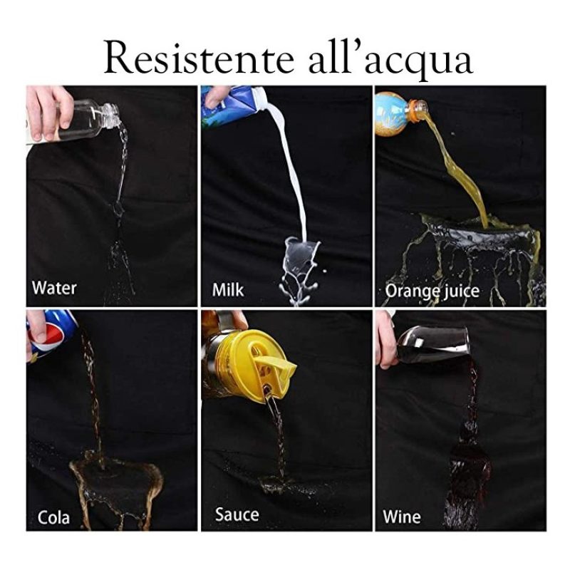 Hongu Grembiule pettorina impermeabile da cucina uomo donna bar tas...