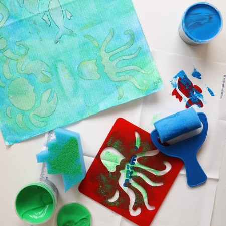 Colori a dita barattoli tempere Valigetta Primo Disegno Pittura bambini 4x100g