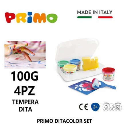 Colori a dita barattoli tempere Valigetta Primo Disegno Pittura bambini 4x100g
