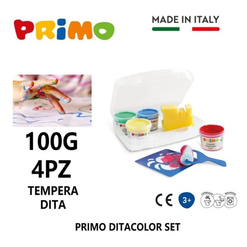 Primo Colori a dita barattoli tempere Valigetta Primo Disegno Pittu...