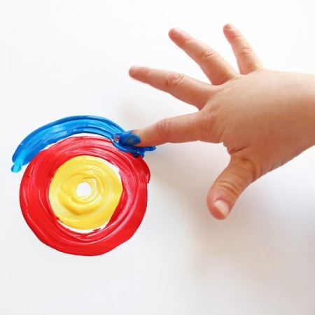 Colori a dita barattoli tempere Valigetta Primo Disegno Pittura bambini 4x100g