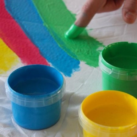 Colori a dita barattoli tempere  Primo Disegno Pittura bambini 6x50g lavabili