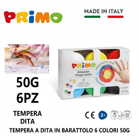 Colori a dita barattoli tempere  Primo Disegno Pittura bambini 6x50g lavabili