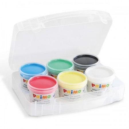 Colori a dita barattoli tempere Valigetta Primo Disegno Pittura bambini 6x100g