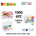 Colori a dita barattoli tempere Valigetta Primo Disegno Pittura bambini 6x100g