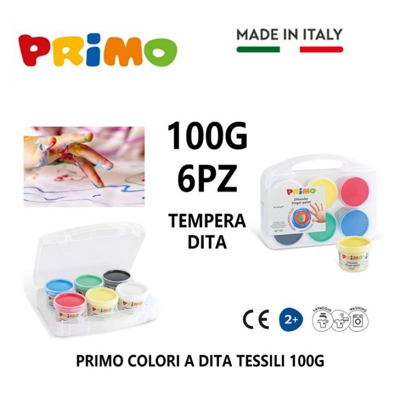 Primo Colori a dita barattoli tempere Valigetta Primo Disegno Pittu...