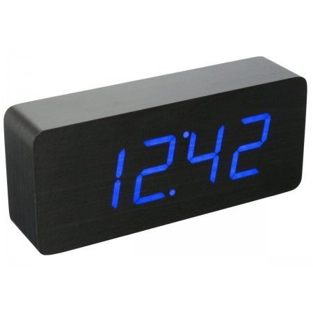 Sveglia orologio digitale rettangolo simil legno orario temperatura display led