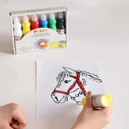 Tempere in boccette 6 multicolore Primo Disegno Pittura bambini 6x75ml lavabili