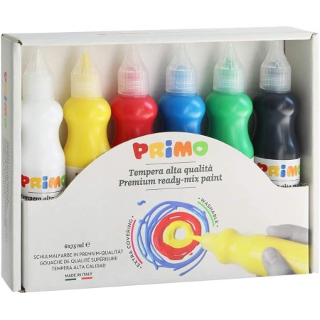 Tempere in boccette 6 multicolore Primo Disegno Pittura bambini 6x75ml lavabili