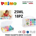 Primo Confezione 18 Tempera Pronta Fluo Metallizzati 25ml colori bambini pittura
