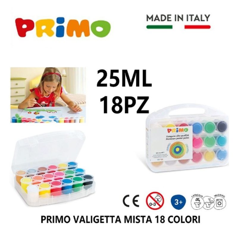 Primo Primo Confezione 18 Tempera Pronta Fluo Metallizzati 25ml col...