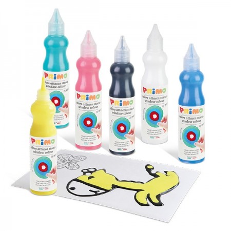 6 Colori Window Primo crea un disegno da staccare bambini in valigetta pittura
