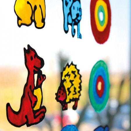 6 Colori Window Primo crea un disegno da staccare bambini in valigetta pittura